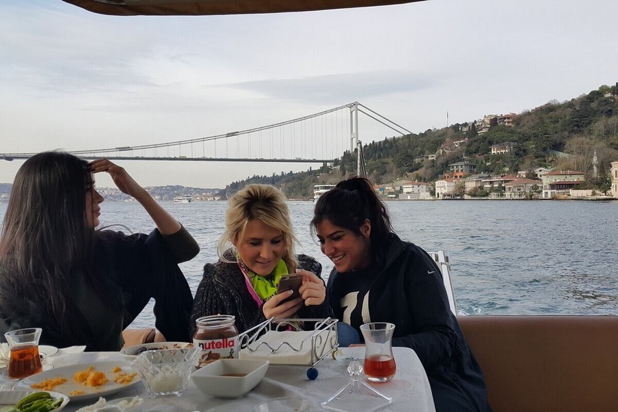 Breakfast with Friends on a Yacht on the Bosphorus