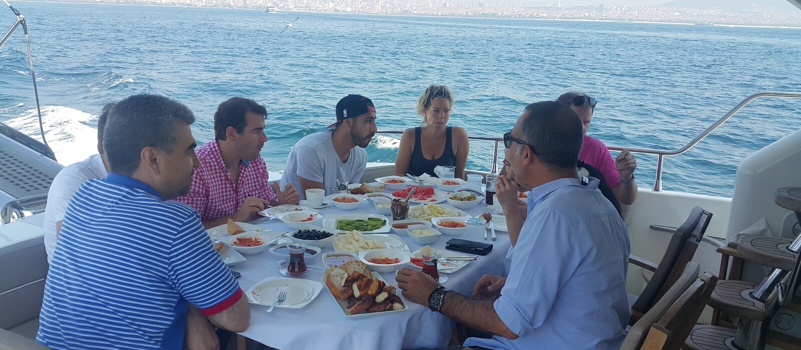 Breakfast with Friends on the Yacht